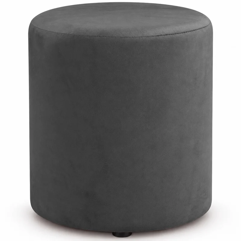 Pouf Poggiapiedi 28x36 cm con Rivestimento in Velluto Grigio Seduta Ergonomica