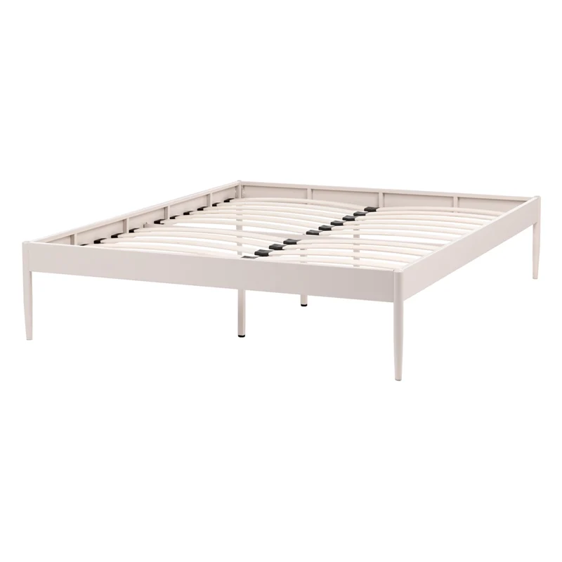 Letto matrimoniale con rete a doghe in metallo nero 140 x 200 cm stile moderno industriale