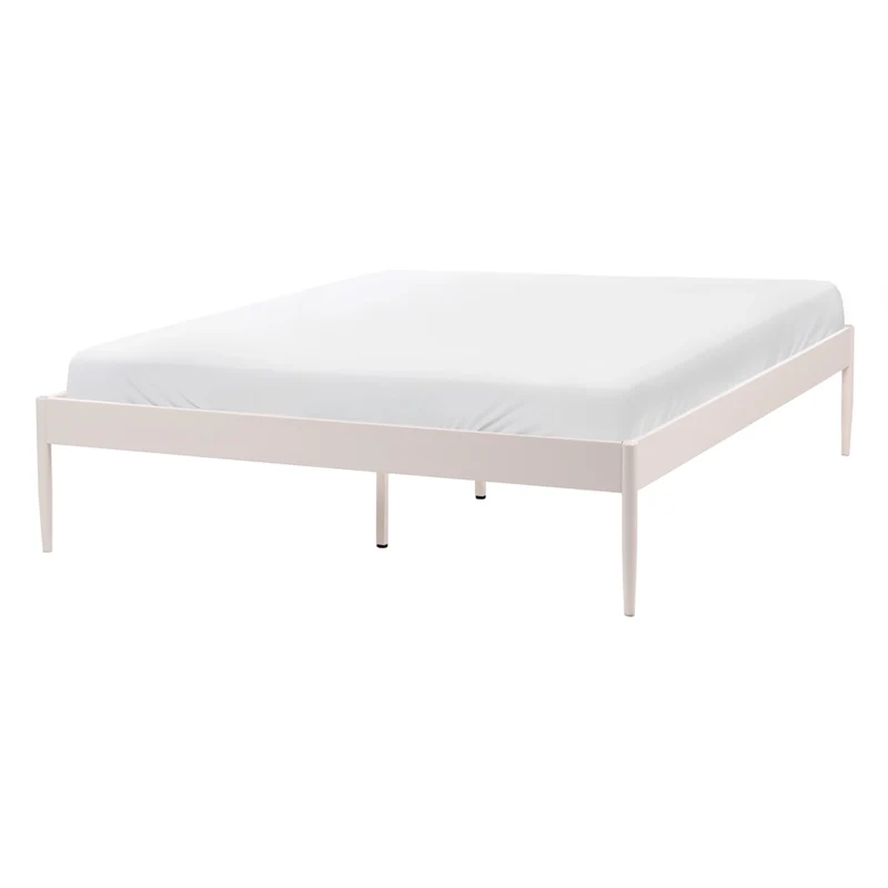 Letto matrimoniale con rete a doghe in metallo nero 140 x 200 cm stile moderno industriale