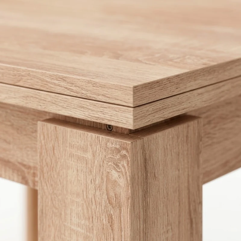 Tavolo Moderno Allungabile Da 4 A 8 Persone Con Gambe Spesse Stile Minimal Meccanismo Centrale Estensibile Perfetto Per Cucina Sala Da Pranzo 90 X 90 / 180 X 90 Cm Rovere