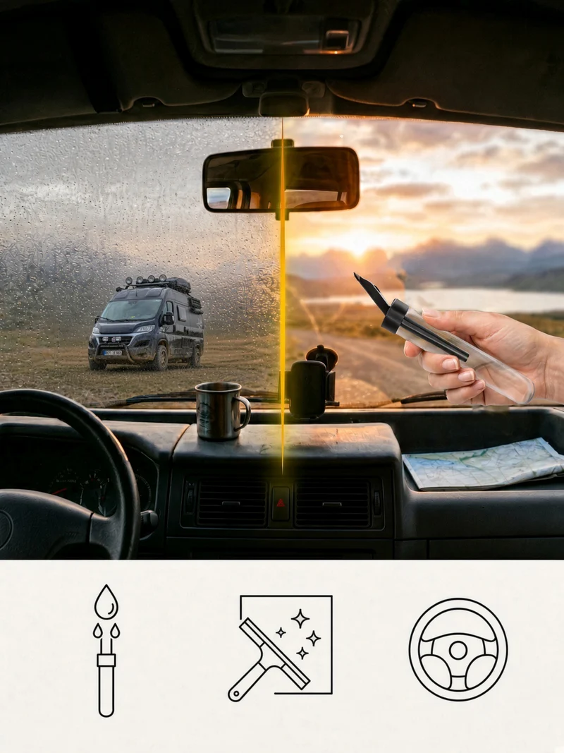 Kondenswasserabzieher für die Windschutzscheibe – Wasserbehälter im Griff – Transporter | Wohnmobil | Auto