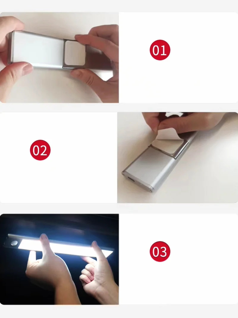 Der magnetische LED-Streifen - Offrotie-Lampe für Schränke, Küche, Bad - 3 Größen | Bewegungssensor | 3 Farbtemperaturen