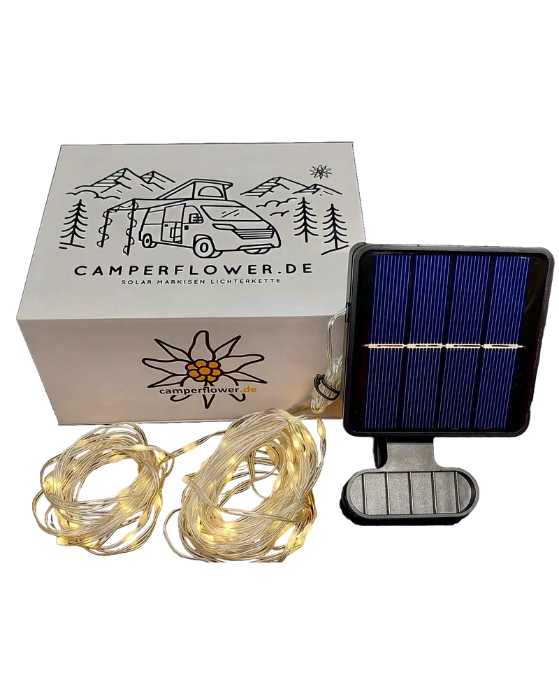 Die Solar-Markisenlichterkette - Wasserdicht IP65 - Für alle Markisen