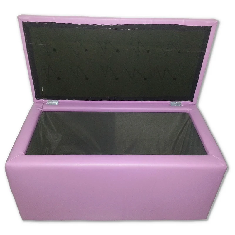 Baule Cassapanca Pouf Contenitore in Similpelle e Cristalli Renier Lilla