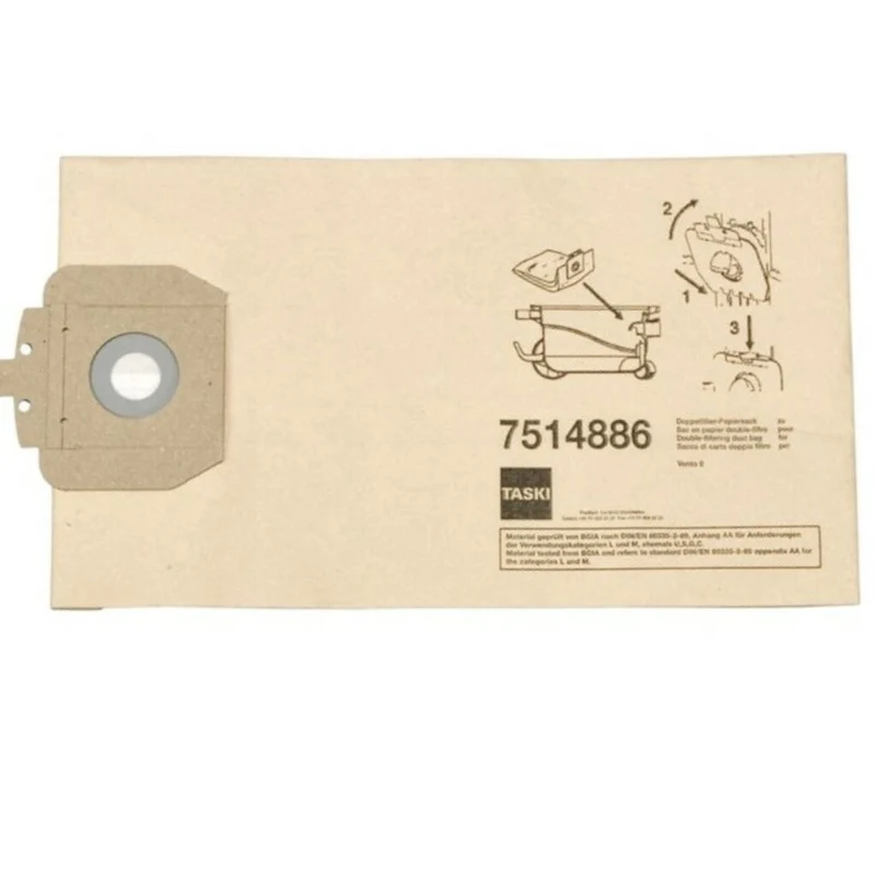 Sacco filtro in carta per vento 8S Diversey TASKI 10 pezzi DISPONIBILE IN 7 GIORNI LAVORATIVI