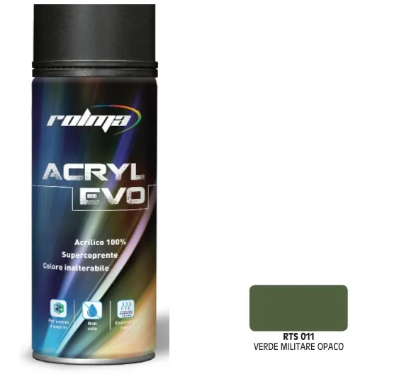 Vernice spray RTS011 verde militare opaco