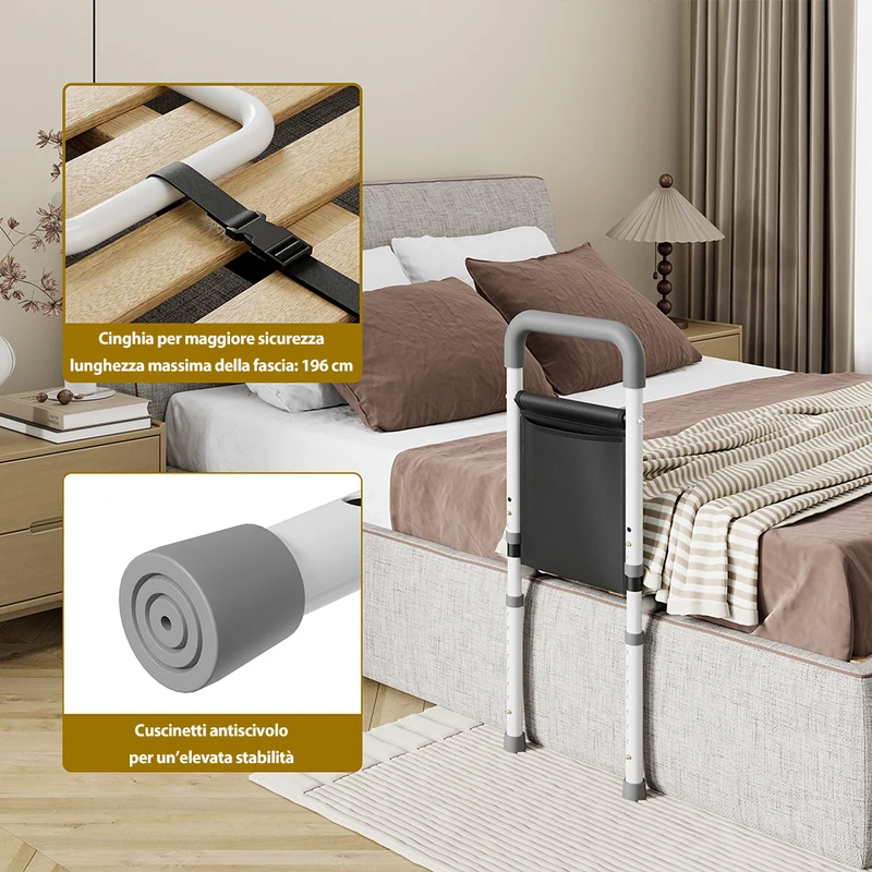 Sponda Letto per Anziani Bambini Disabili Mobilità Ridotta Cinture di Sicurezza