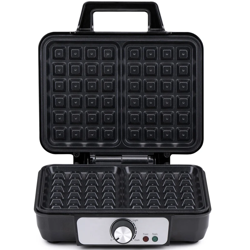 Piastra per Waffle Cialde Manici Termici Rivestimento Antiaderente Potenza 1000W
