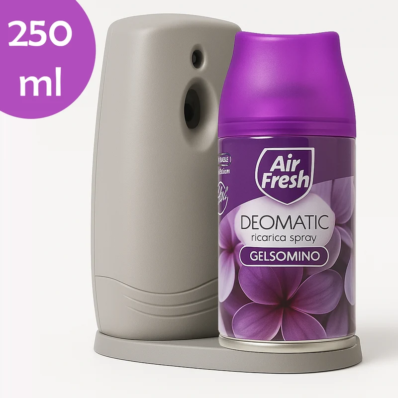 AIR FRESH Deomatic Set 6 x 250 ml Ricarica Spray Profumatore per Ambiente Gelsomino