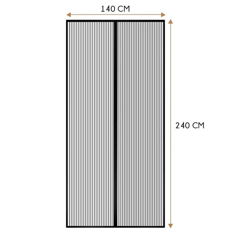 Tenda Zanzariera Magnetica Calamita Ermetica Porta Finestre Camper 140x240 Nero