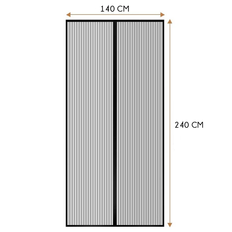 Tenda Zanzariera Magnetica Calamita Ermetica Porta Finestre Camper 140x240 Nero