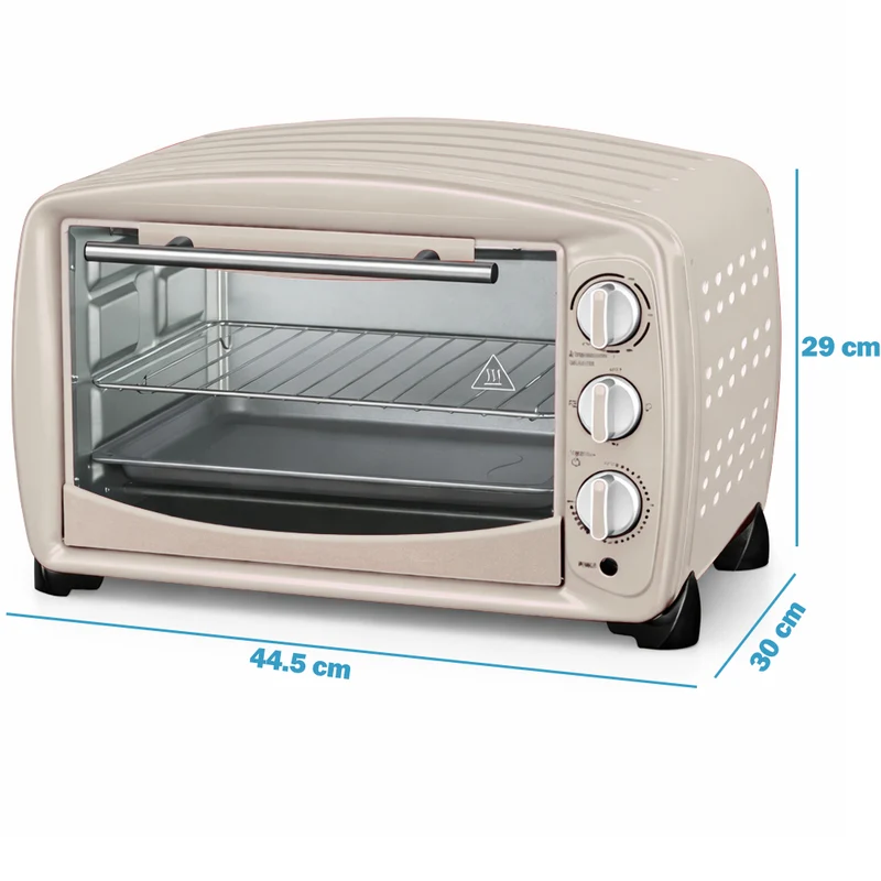 Forno Elettrico Crema 1500W con Teglia e Griglia 26L Fornetto Cottura Omogenea