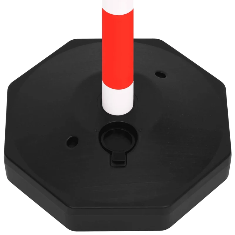 Set 10PZ di Pali Stradali Separatori con Base e Catena in Plastica di 10 m