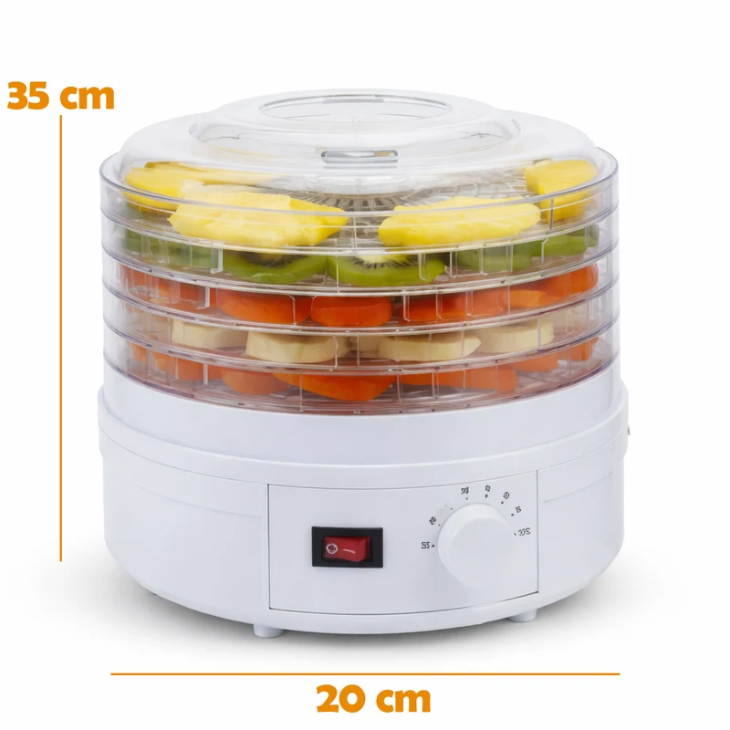 Mini Essiccatore Elettrico per Cibo e Fiori con 5 Scomparti e Coperchio 35°-70°