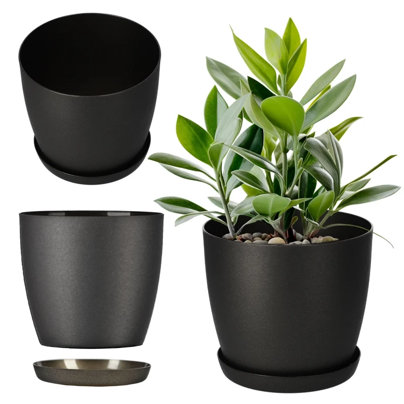 Copertura per vaso da fiori KADAX, vaso da fiori con supporto in grafite per soggiorno, 18 cm
