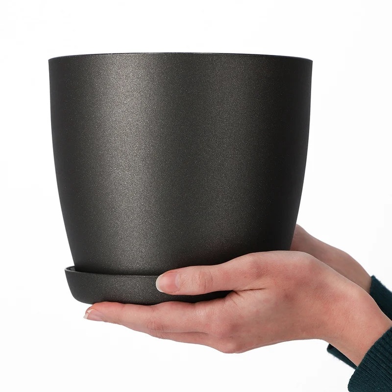 Copertura per vaso da fiori KADAX, vaso da fiori con supporto in grafite per soggiorno, 18 cm