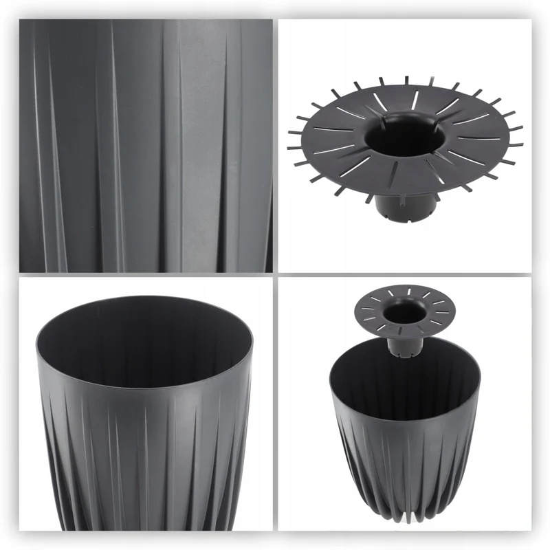 Vaso da fiori KADAX con inserto, rotondo, 25x30 cm, con coperchio in plastica.