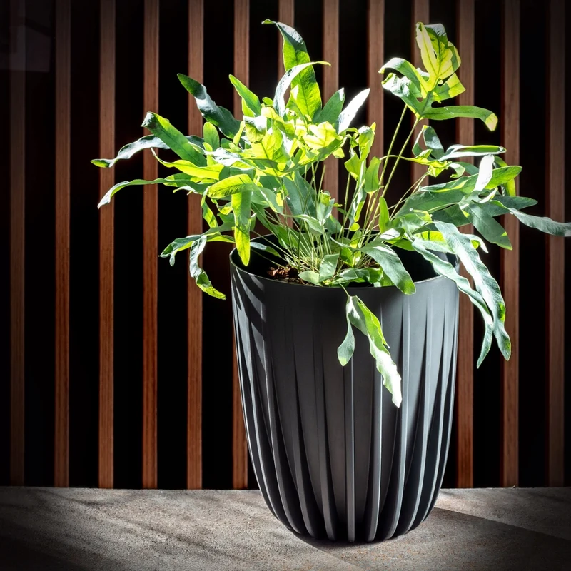 Vaso da fiori KADAX con inserto, rotondo, 25x30 cm, con coperchio in plastica.