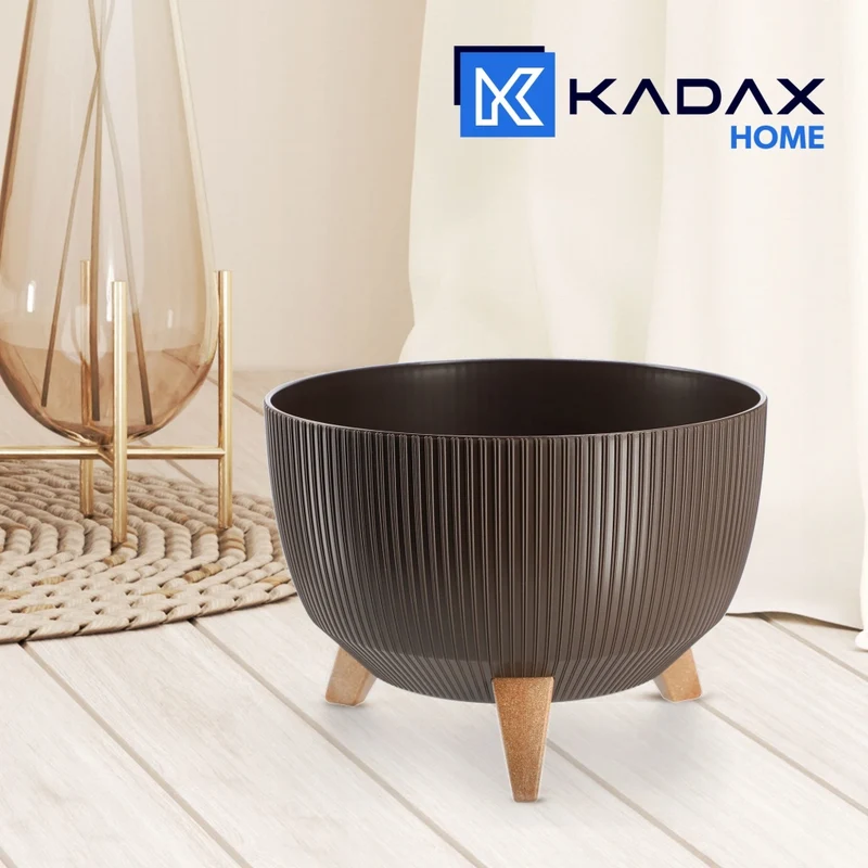 Vaso da giardino KADAX con gambe per fiori, grande ciotola rotonda da 33 cm