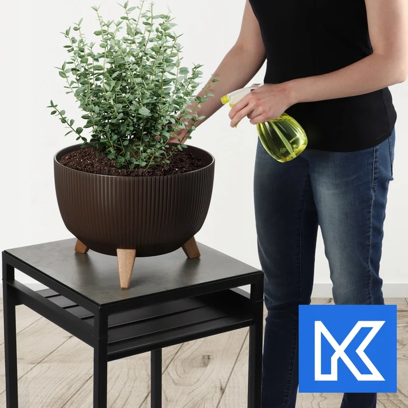 Vaso da giardino KADAX con gambe per fiori, grande ciotola rotonda da 33 cm