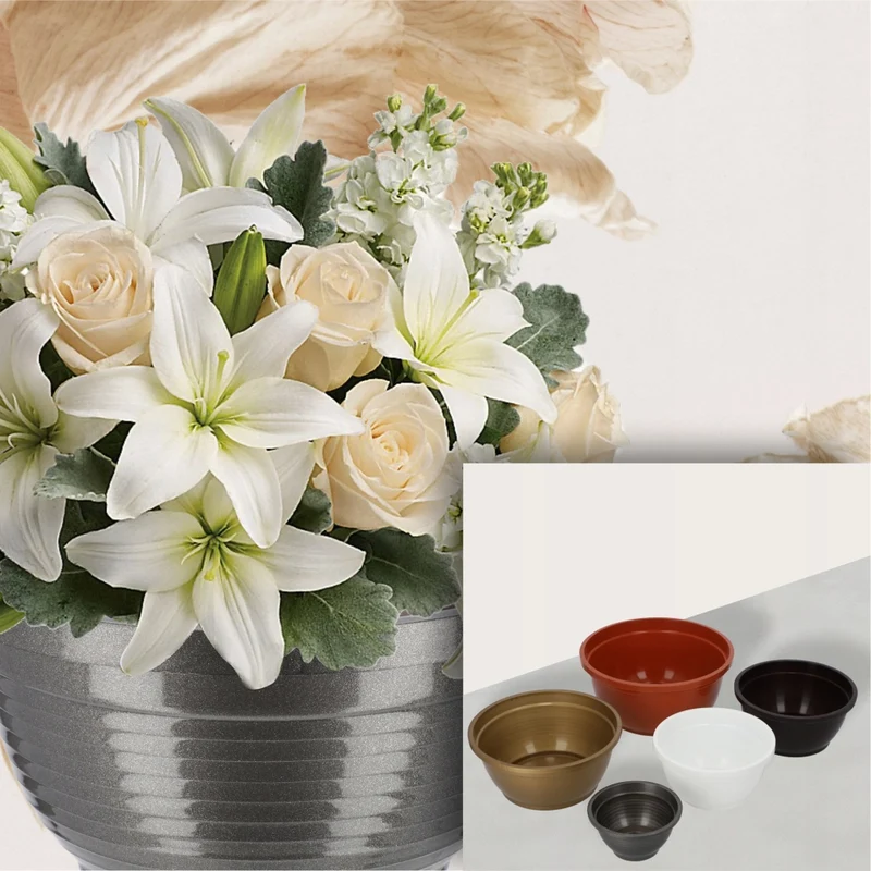 Vaso da fiori in plastica KADAX per cimitero, ideale per crisantemi, 18 cm.