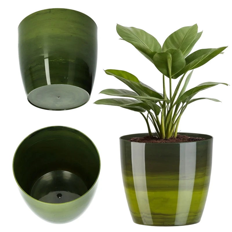 Coprivaso KADAX da 14 cm, colore verde marmo, per vaso da fiori da soggiorno, supporto per fiori