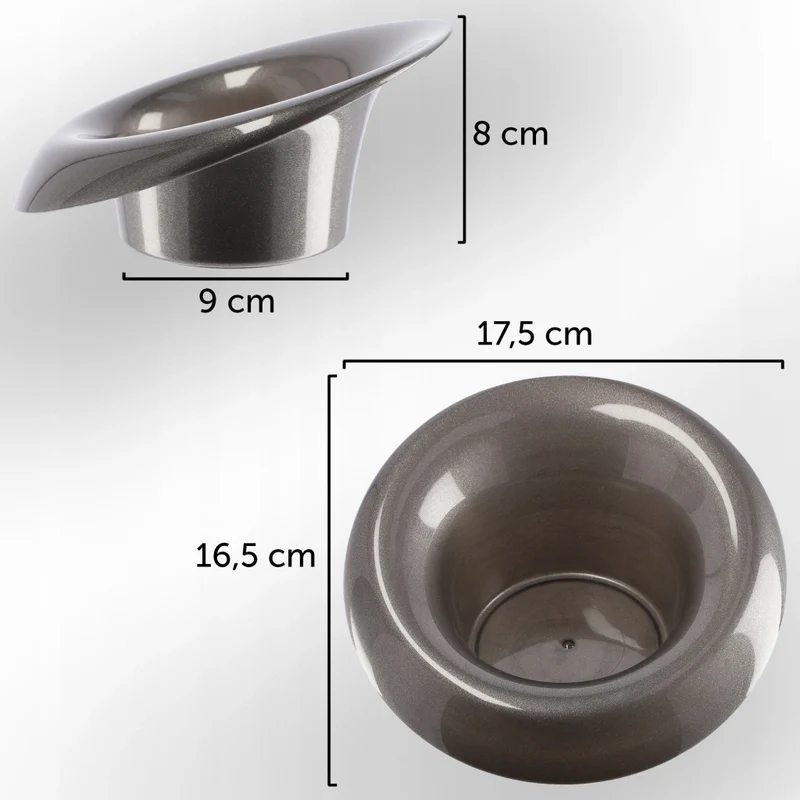 Copertura per vaso da fiori KADAX per composizioni floreali, centrotavola, ikebana, base grafite 9 cm