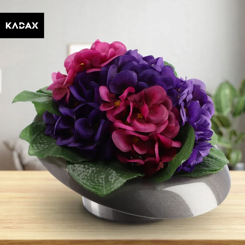 Copertura per vaso da fiori KADAX per composizioni floreali, centrotavola, ikebana, base grafite 9 cm