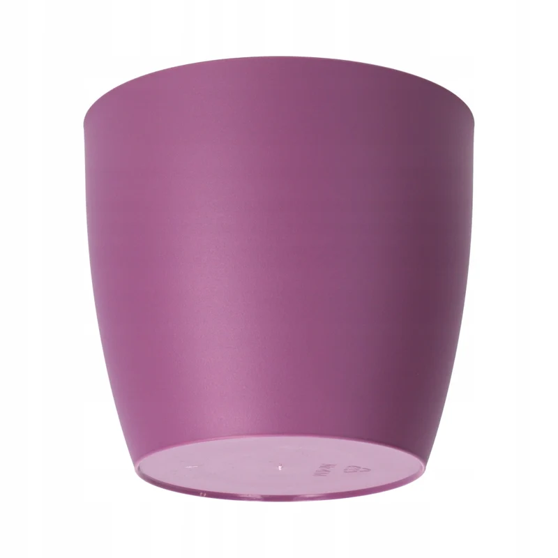 Vaso da fiori KADAX con sottovaso, vaso in plastica da 14 cm, coperchio, fiori, viola opaco
