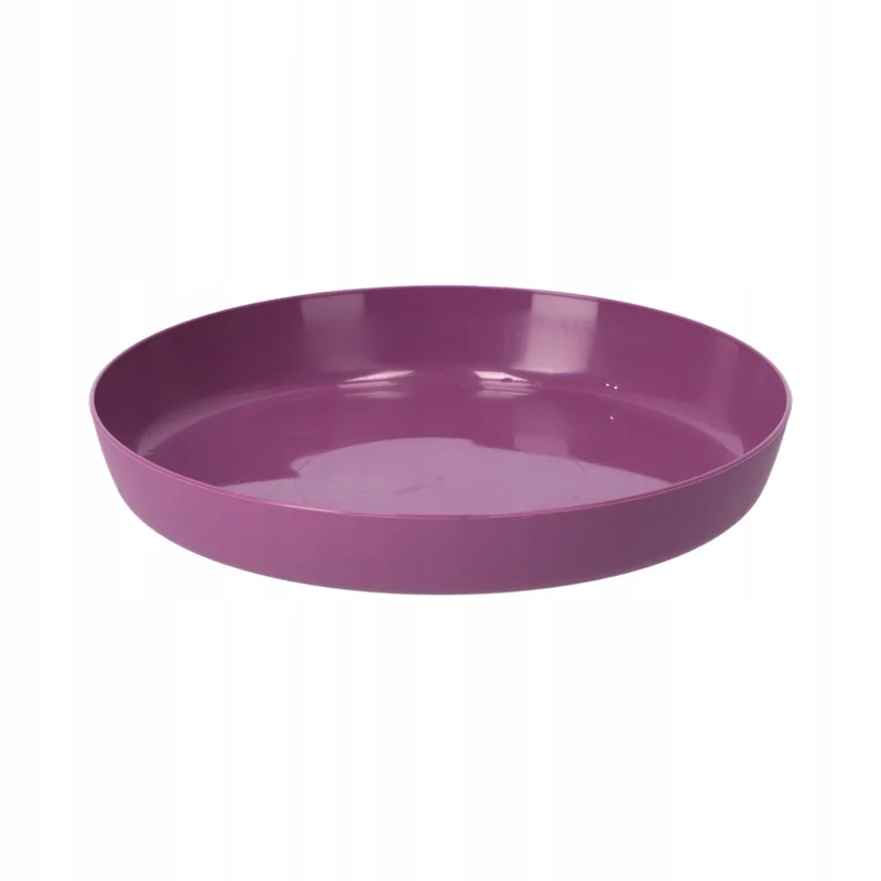 Vaso da fiori KADAX con sottovaso, vaso in plastica da 14 cm, coperchio, fiori, viola opaco