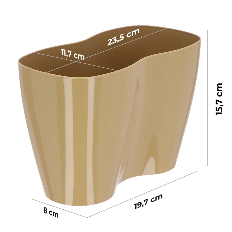 Vaso da fiori KADAX, Vaso da fiori, Vaso da fiori in plastica, Orchidea, 23 cm, Beige