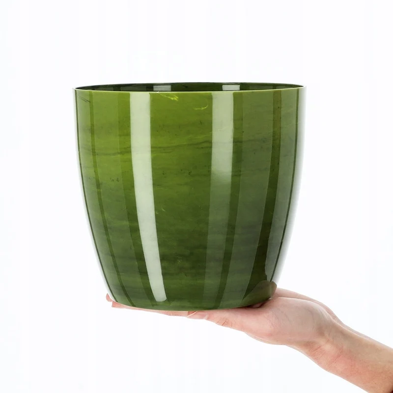 KADAX Vaso da fiori in plastica, coperchio per vaso da fiori da 18 cm, supporto per fiori in marmo verde