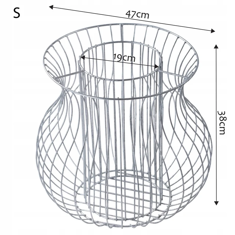 Vaso per gabbione KADAX, copertura per gabbione, cestello in acciaio, filo per gabbione zincato da 47 cm