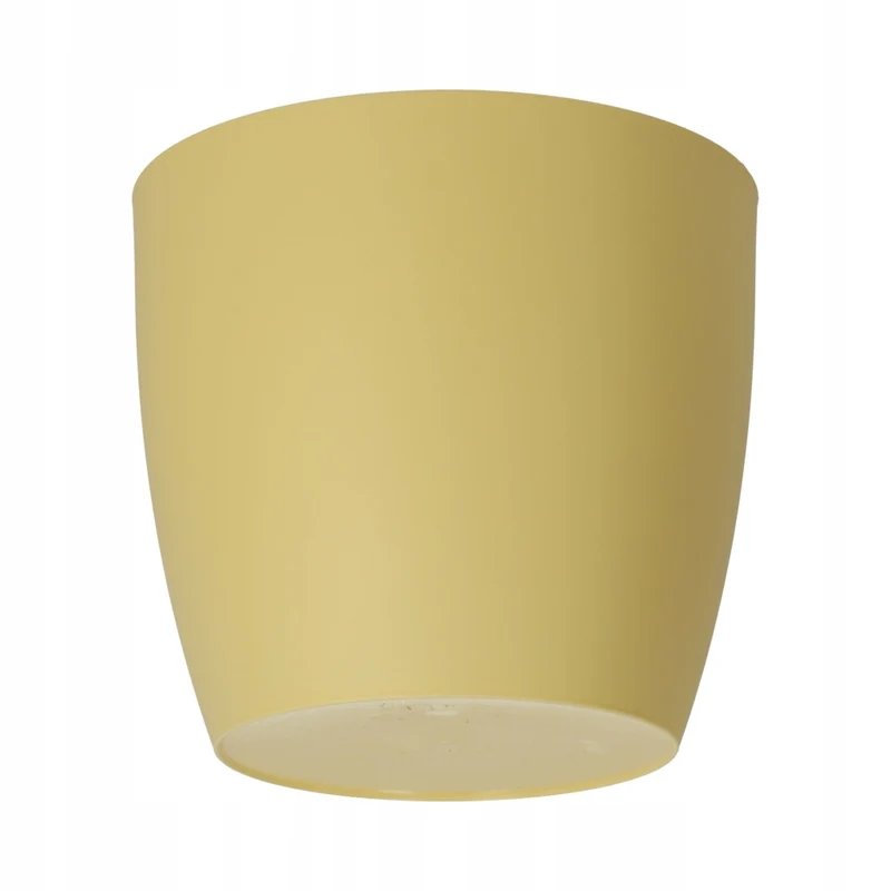 Vaso da fiori KADAX con sottovaso, vaso in plastica da 30 cm, coperchio, fiori, giallo opaco