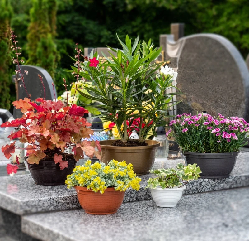 Vaso da fiori in plastica KADAX per cimitero, ideale per crisantemi, 20 cm.