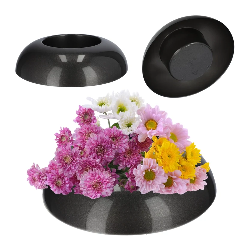 Copertura per vaso da fiori KADAX per composizioni, centrotavola, base Ikebana, grafite, 9,5 cm