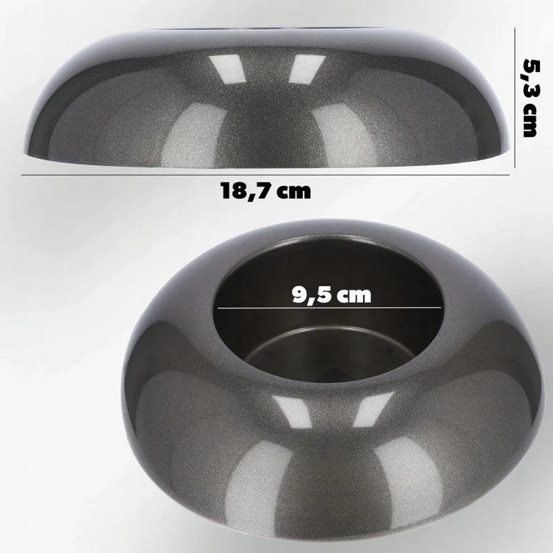 Copertura per vaso da fiori KADAX per composizioni, centrotavola, base Ikebana, grafite, 9,5 cm