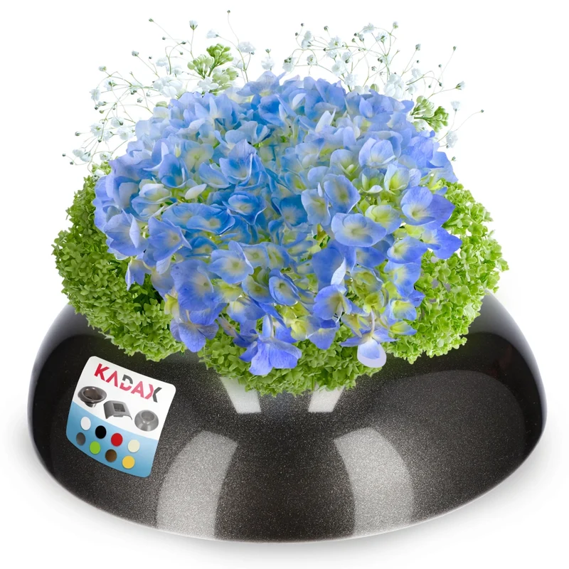 Copertura per vaso da fiori KADAX per composizioni, centrotavola, base Ikebana, grafite, 9,5 cm