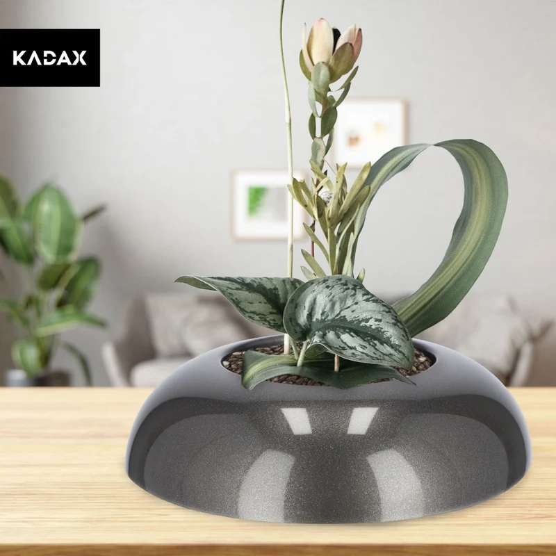 Copertura per vaso da fiori KADAX per composizioni, centrotavola, base Ikebana, grafite, 9,5 cm