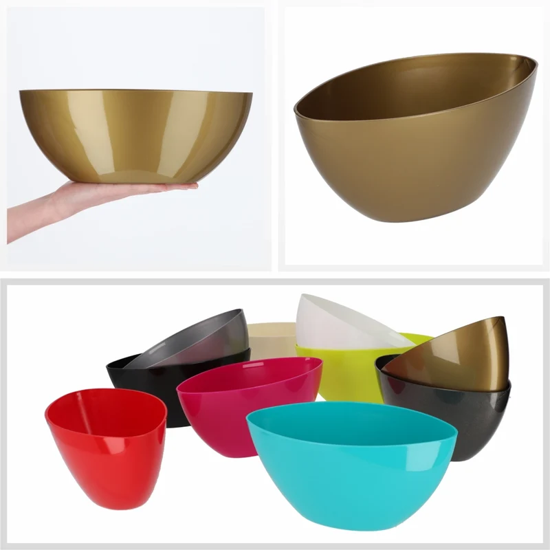 Vaso da fiori KADAX ovale da 30 cm, in plastica color oro.