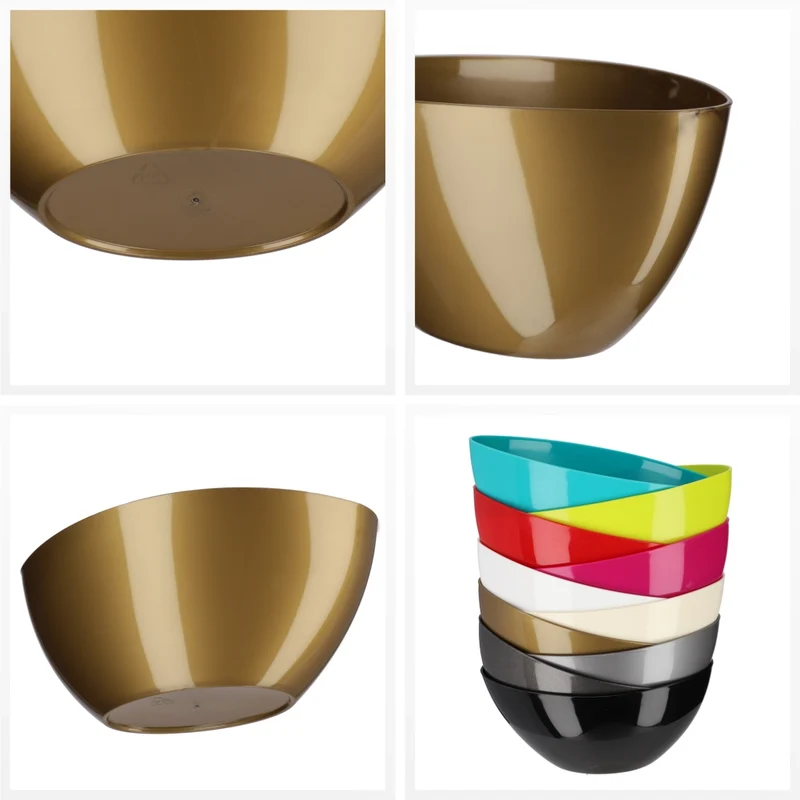 Vaso da fiori KADAX ovale da 30 cm, in plastica color oro.