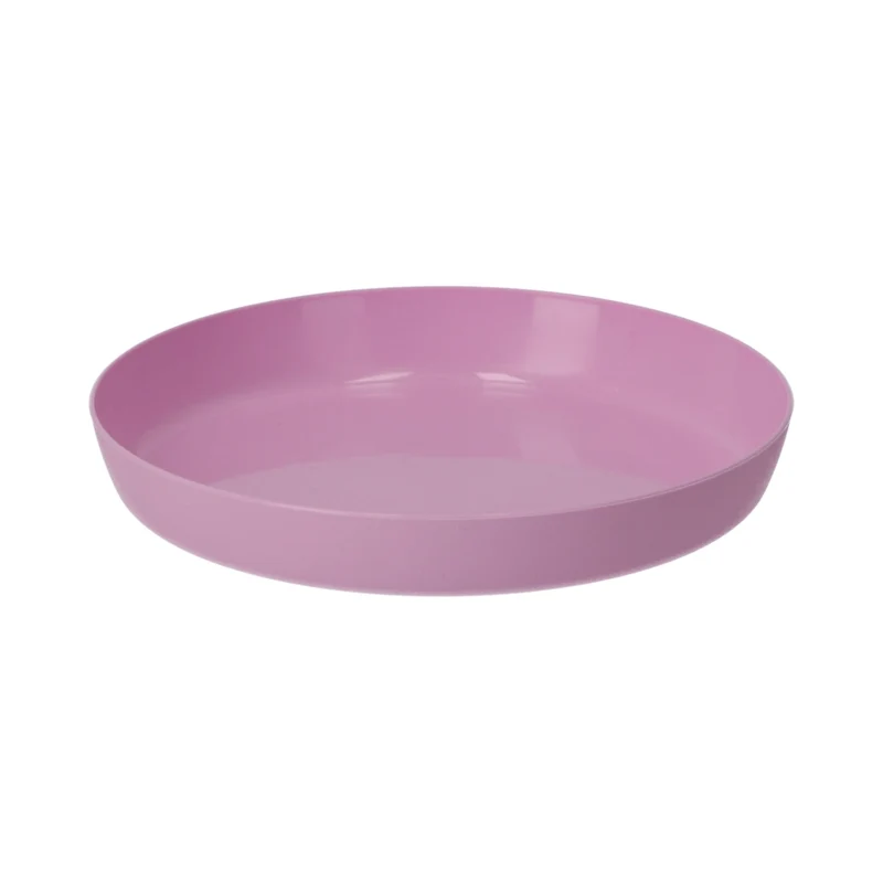 Vaso da fiori KADAX con sottovaso, vaso in plastica da 18 cm, coperchio, fiori, rosa opaco