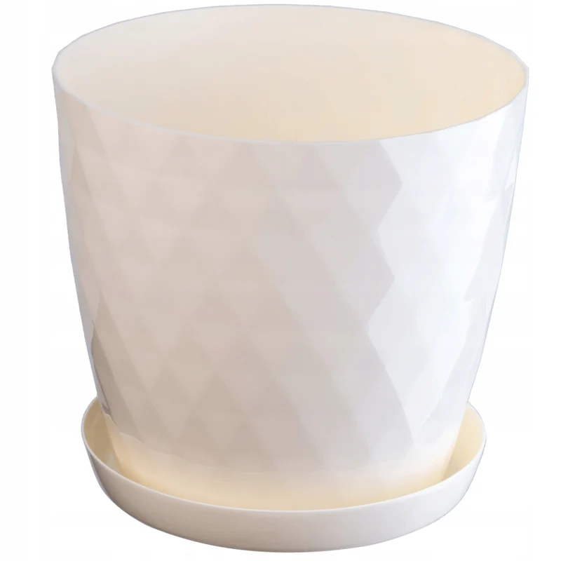 Vaso da fiori in plastica KADAX con supporto, coprivaso, 18 cm, crema, Kadax