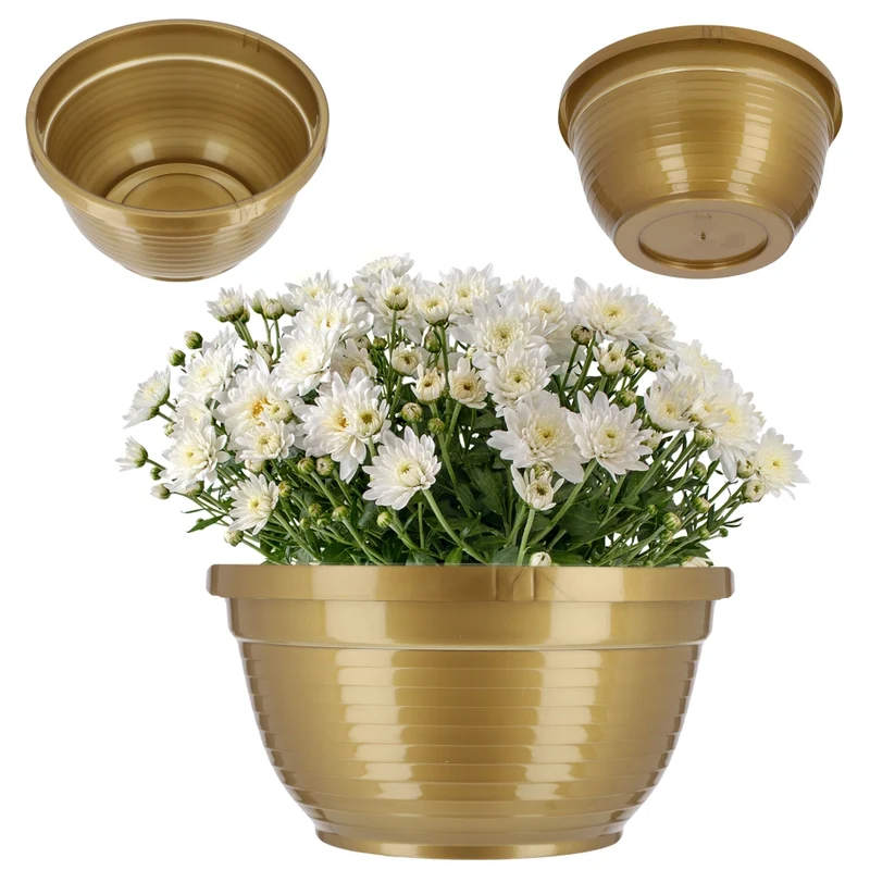 Vaso da fiori in plastica KADAX per cimitero, ideale per crisantemi, 20 cm.