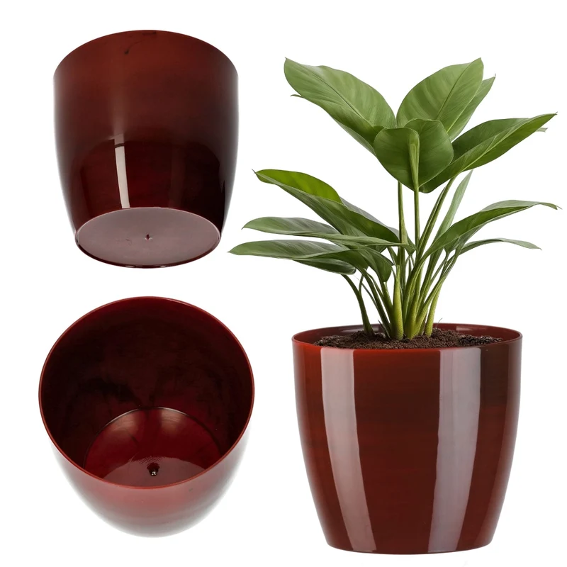 Coprivaso KADAX da 14 cm, vaso per fiori in marmo rosso, supporto per fiori da soggiorno