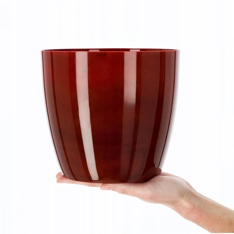 Coprivaso KADAX da 14 cm, vaso per fiori in marmo rosso, supporto per fiori da soggiorno
