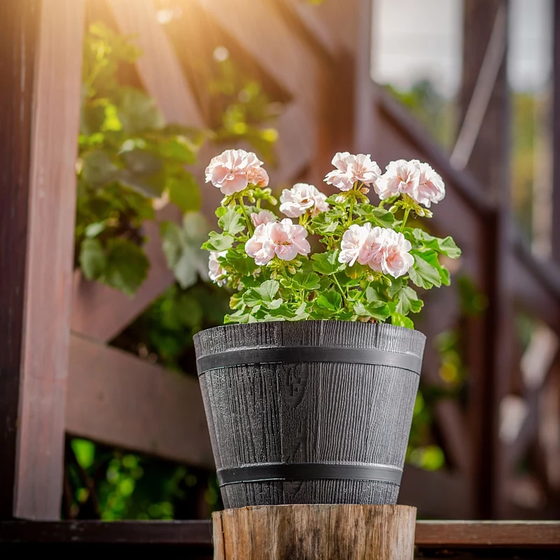 Vaso da fiori KADAX, grande vaso da giardino per terrazzo, copertura per fiori, vaso rotondo da 40 cm