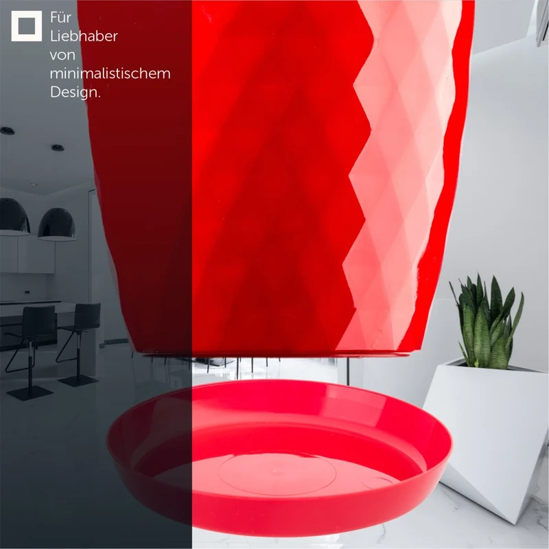 Vaso da fiori in plastica KADAX con supporto, coprivaso, 18 cm, rosso, Kadax