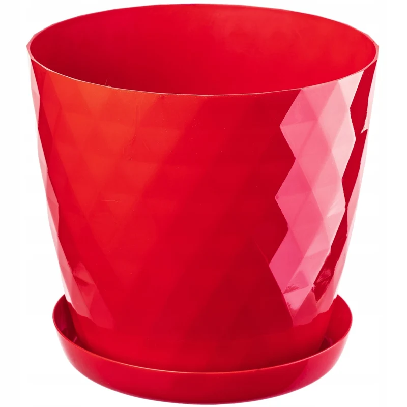 Vaso da fiori in plastica KADAX con supporto, coprivaso, 18 cm, rosso, Kadax