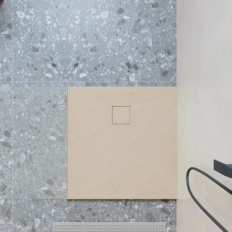 Piatto doccia 80x80 cm colore avorio effetto pietra | Samos